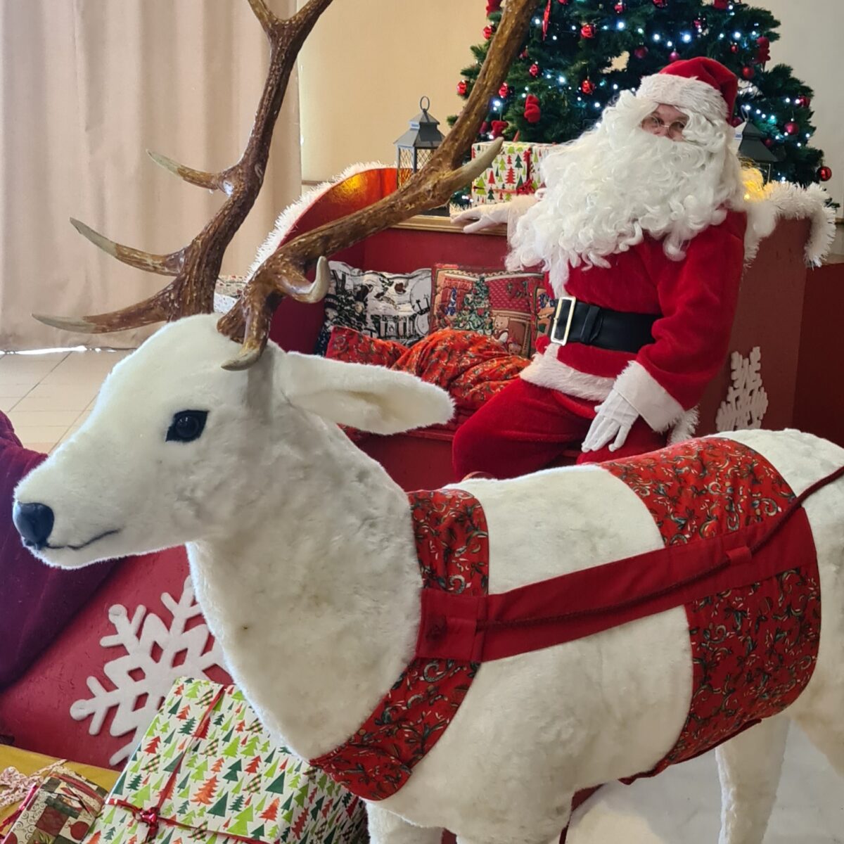 Prestation Père Noël, traineau et bonhomme de neige