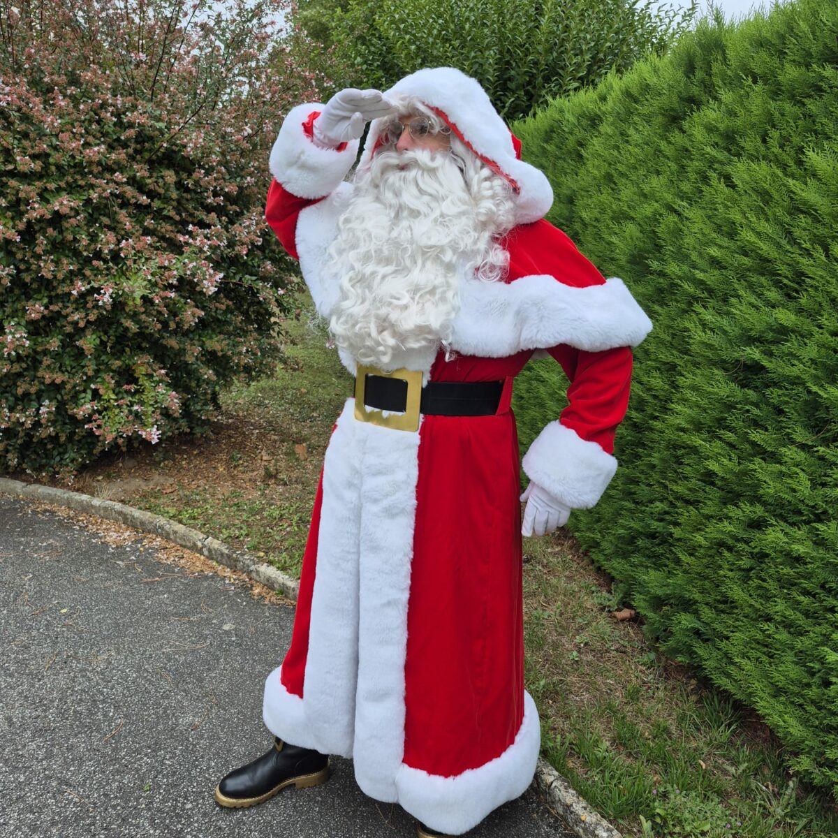 Prestation de Père Noël avec trône majestueux pour des photos inoubliables