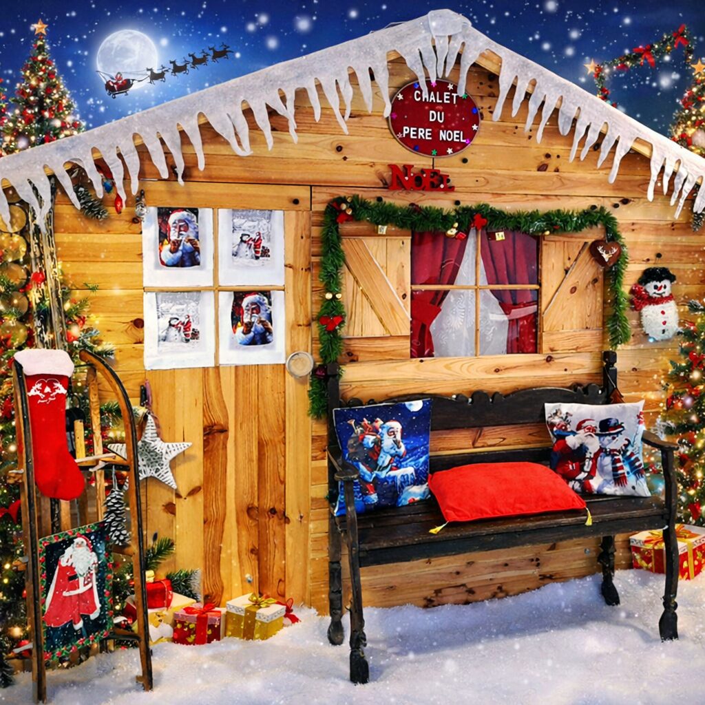 Pere noel Toulouse à domicile, Mairies, CE, location decors et stands de noel, location costumes pere noel, trones,vitrines etc.